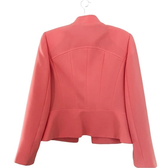 TAHARI Workwear Dress Jacket Open Blazer Coral Sz 10 - Picture 3 of 5